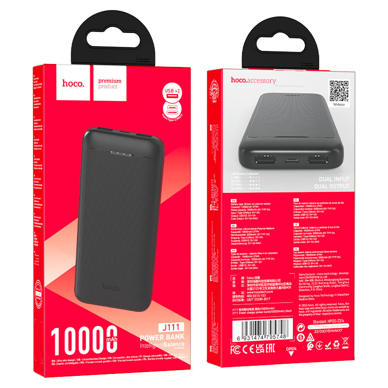 HOCO J111 Power Bank capacité de 10000mAh