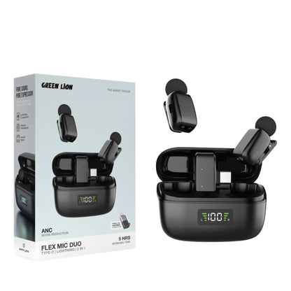 Green Lion Wireless 2 In 1 Flex Mic Duo Type-C and lightning Microphone